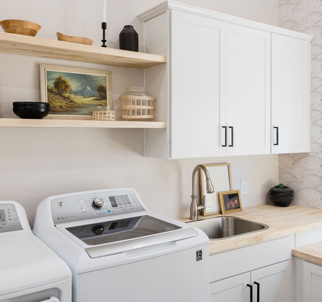 modern home renovated laundry room